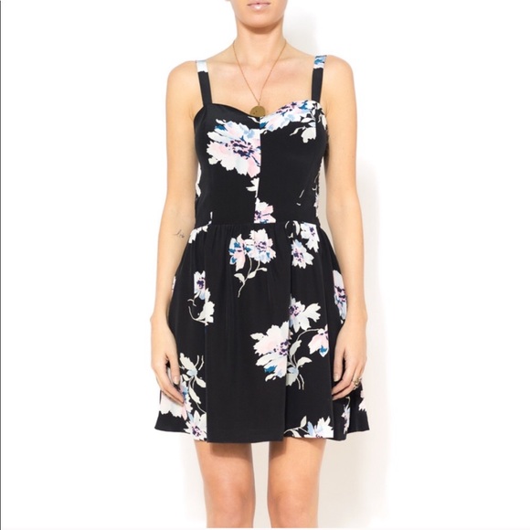 joie black floral dress